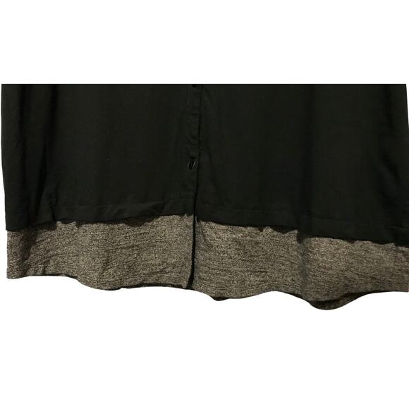 J Jill Wearever Size Large Black Grey Button Front Knit Tunic Top Layer - Picture 3 of 10